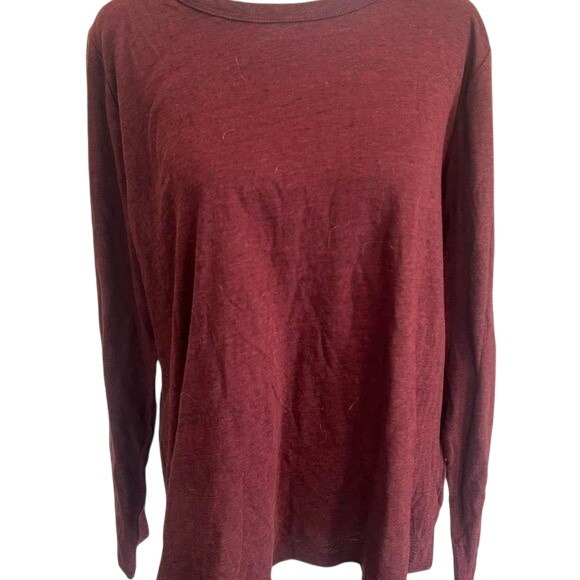 Tops - Maroon Long‎ Sleeve T Shirt Casual Everyday Top